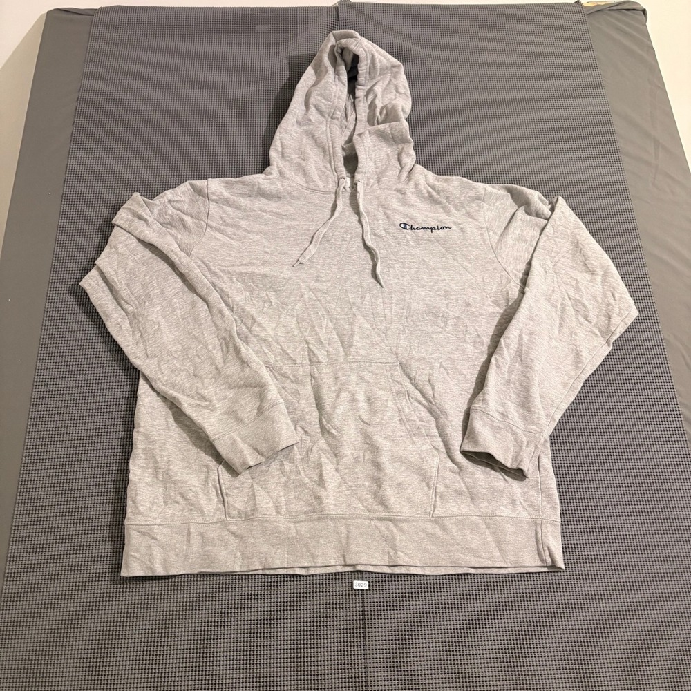 Champion Mens Gray Pullover Hoodie Sweatshirt Size XL 3029